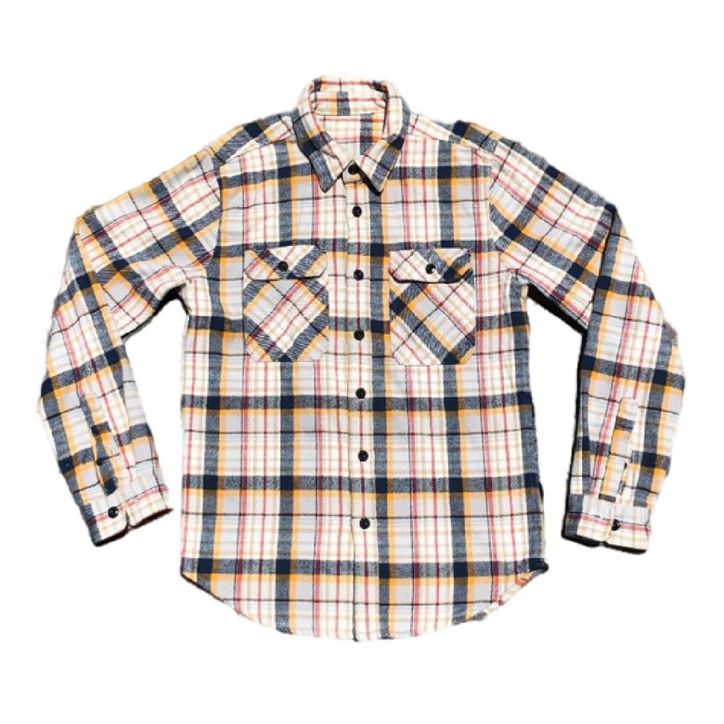 The Cordial Heavy Duty Flannel Shirt In White/Indigo - Kind Supply Co.