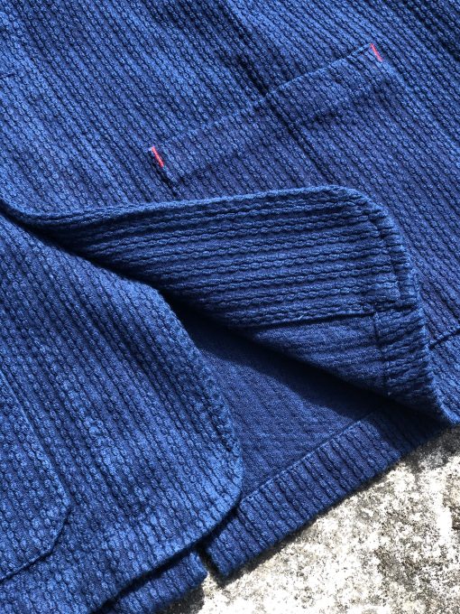 Sashiko Indigo Natural Dyed Organic Cotton French Chore Jacket - Image 10