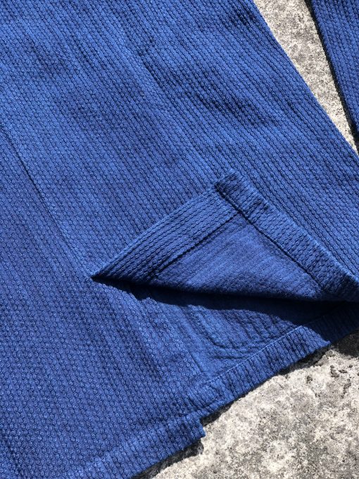 Sashiko Indigo Natural Dyed Organic Cotton French Chore Jacket - Image 12