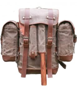 Bushcraft Handmade Waxed Canvas Backpack Leather Backpack Travel