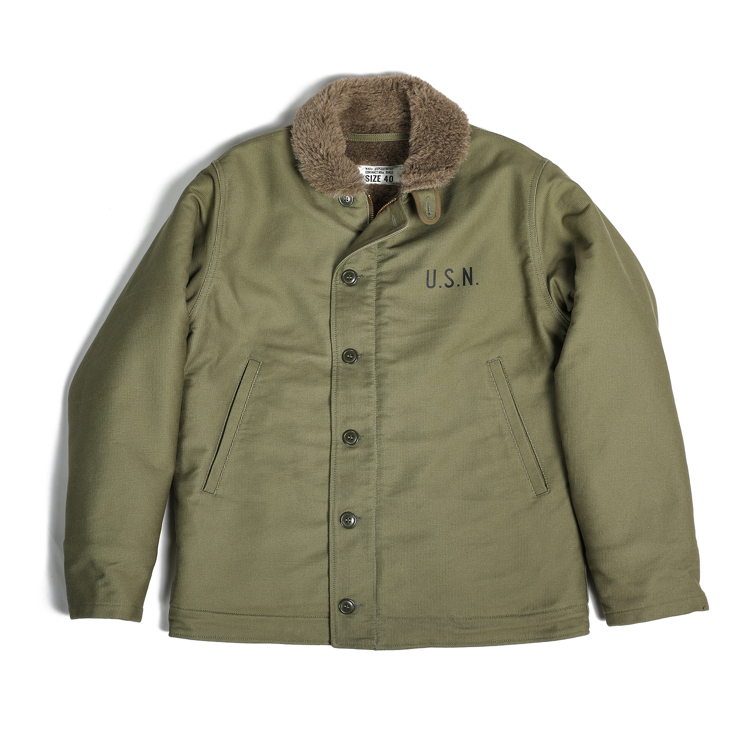 U.S.N N1 Deck Jacket Reproduction In Olive - Kind Supply Co.