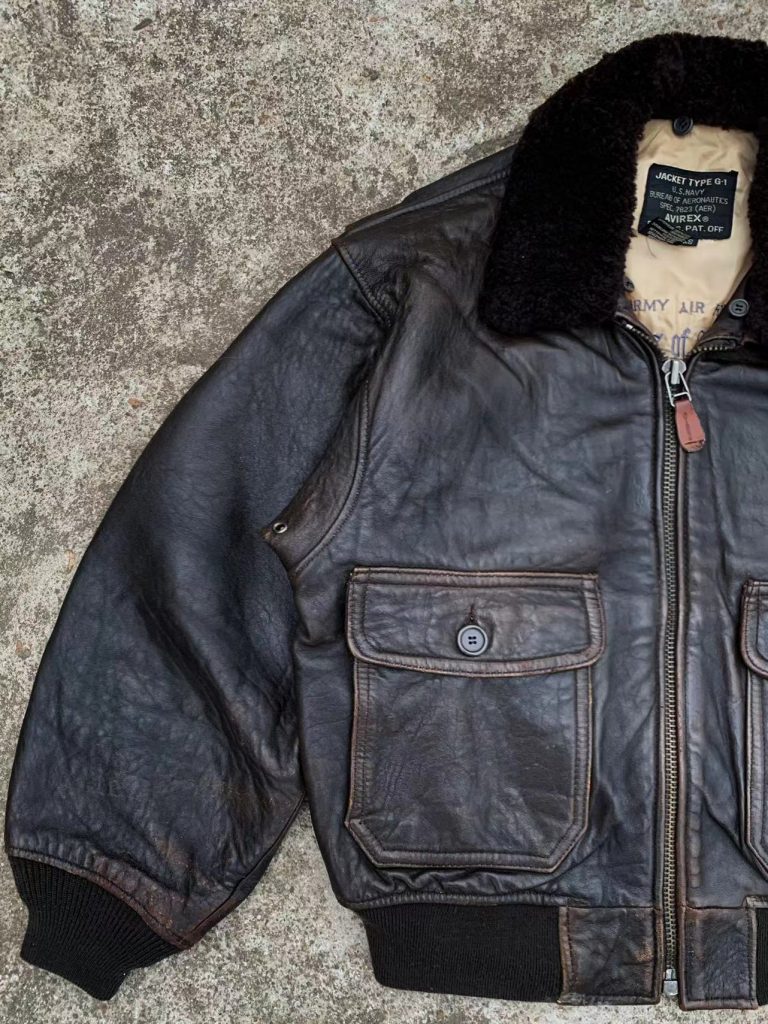 Blouson Bomber AVirex G1 édition Limitée - Cuir - Taille 2XL - Marron - Occasion Très Bon état