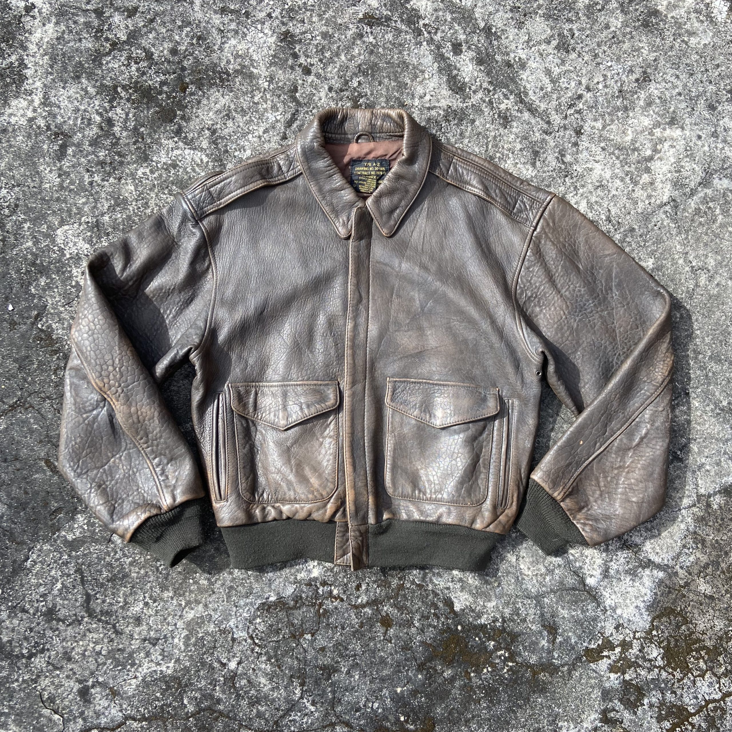 Avirex A2 Flight Leather Jacket 1980s size M - Kind Supply Co.